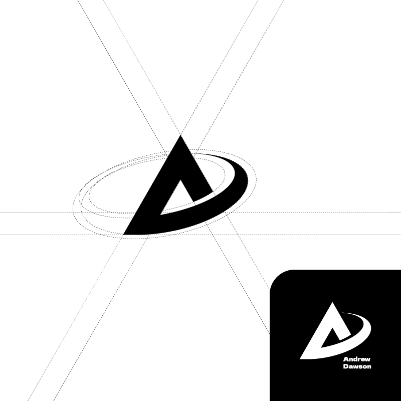 The logo designed with the letters A/D