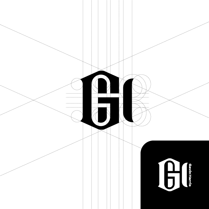 The logo designed with the letters G/H