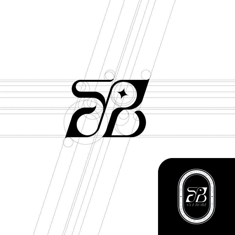 A logo designed with the letters S/Y/B